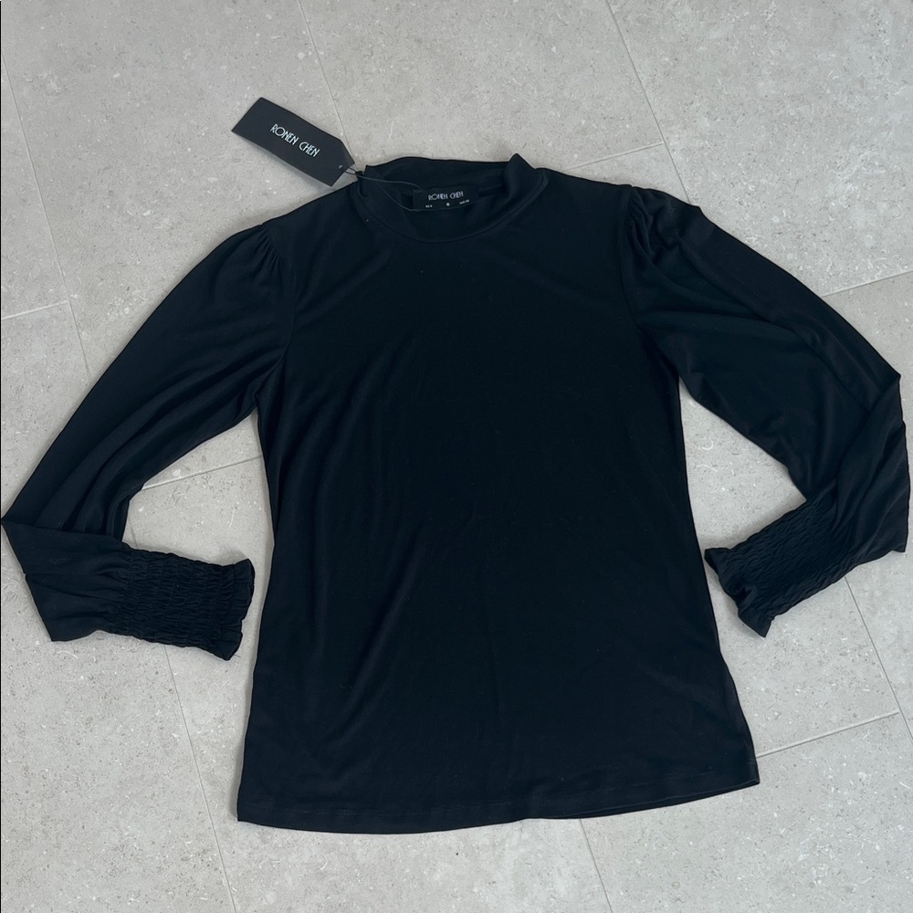 Ronen Chen Elegant Black Long Sleeve Top - Picture 2 of 6